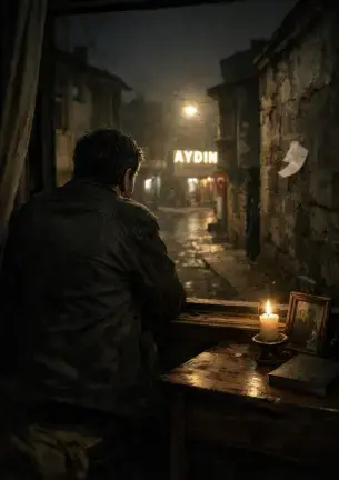 Gece, şehrin üzerine ağır bir örtü gibi çökmüştü. Sokak lamb...