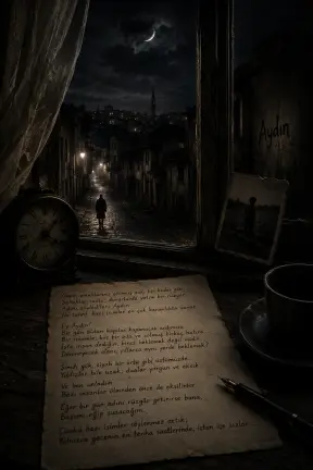 Gece, omuzlarına çökmüş eski bir keder gibi,Sokaklar sustu; ...